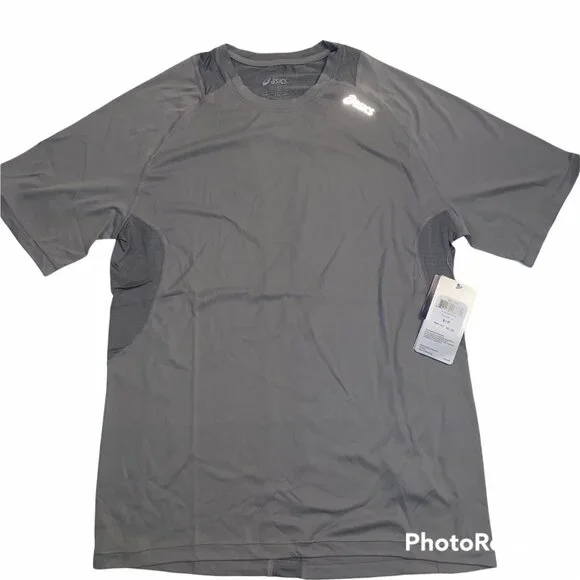 Asics Mens Small Favorite Short Sleeve Athletic Tee Top Gray NWT MR1684-36 - Picture 1 of 9